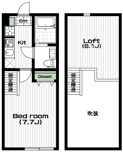 生田駅の賃貸 76,000円 間取り図