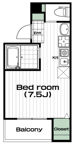 町田駅の賃貸 74,000円 間取り図