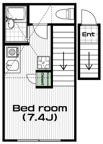 国分寺駅の賃貸 67,000円 間取り図