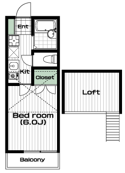 喜多見駅の賃貸 56,000円 間取り図