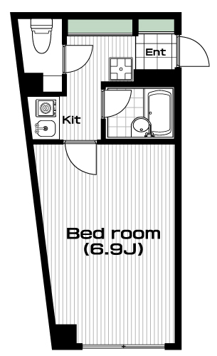青葉台駅の賃貸 55,000円 間取り図