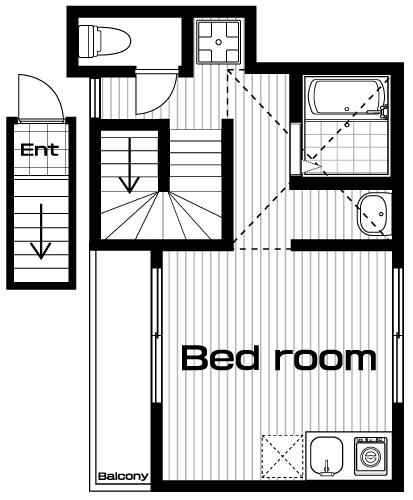 八王子駅の賃貸 64,000円 間取り図