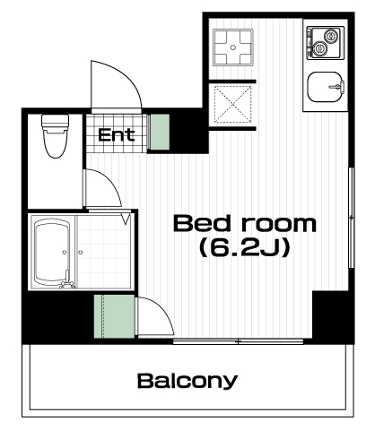 中野駅の賃貸 75,000円 間取り図
