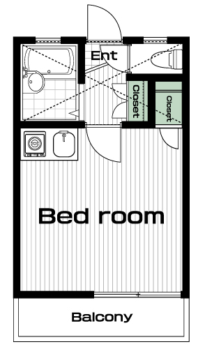 田無駅の賃貸 55,000円 間取り図