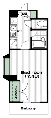 和田町駅の賃貸 70,000円 間取り図