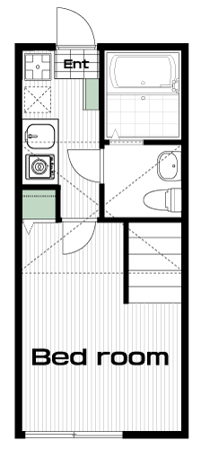 中央大学・明星大学駅の賃貸 54,000円 間取り図