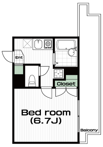 早稲田駅の賃貸 88,000円 間取り図
