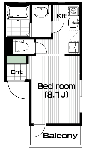荏原中延駅の賃貸 75,000円 間取り図