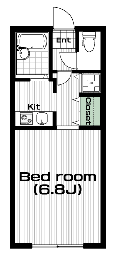 五反田駅の賃貸 89,000円 間取り図