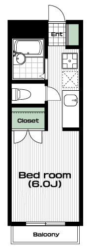 一橋学園駅の賃貸 48,000円 間取り図