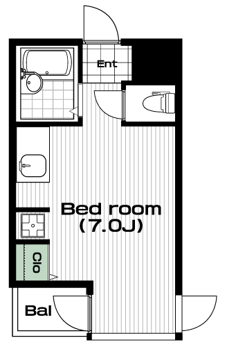 大岡山駅の賃貸 70,000円 間取り図