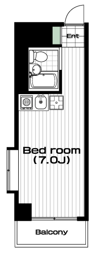 駒沢大学駅の賃貸 76,000円 間取り図