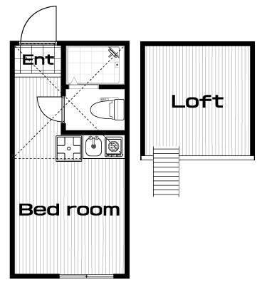 和田町駅の賃貸 44,000円 間取り図
