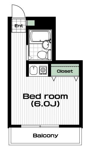 調布駅の賃貸 54,000円 間取り図