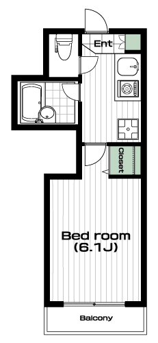 日吉駅の賃貸 76,000円 間取り図