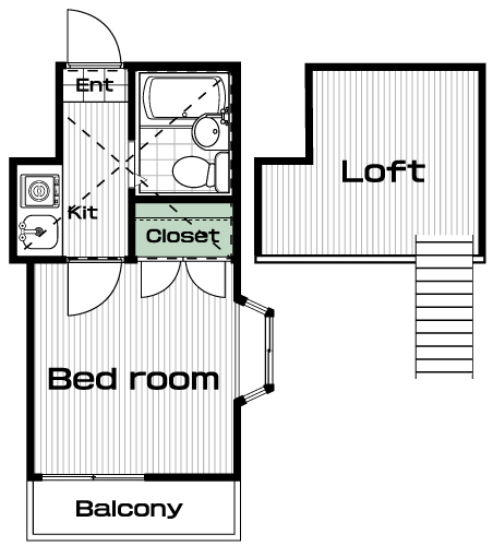 和田町駅の賃貸 40,000円 間取り図