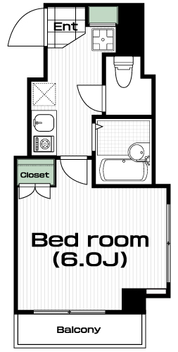 市ケ谷駅の賃貸 88,000円 間取り図