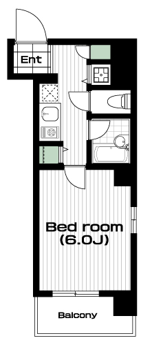 早稲田駅の賃貸 90,000円 間取り図