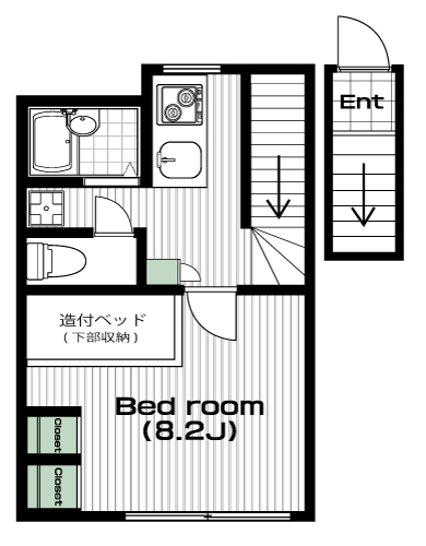 多磨駅の賃貸 57,000円 間取り図