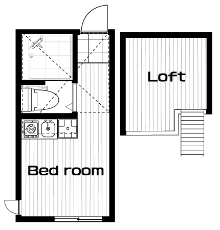 長津田駅の賃貸 55,000円 間取り図