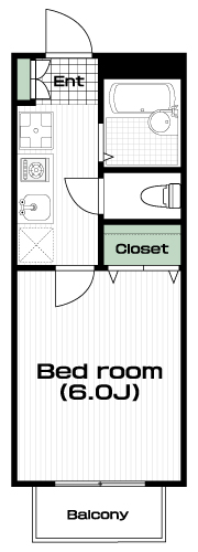 桜上水駅の賃貸 61,000円 間取り図
