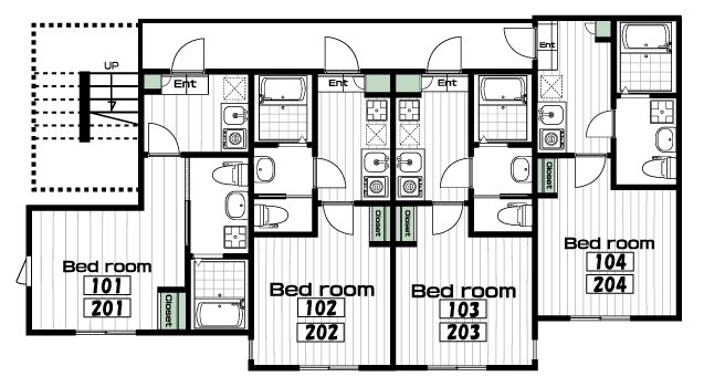中野島駅の賃貸 65,000円 間取り図