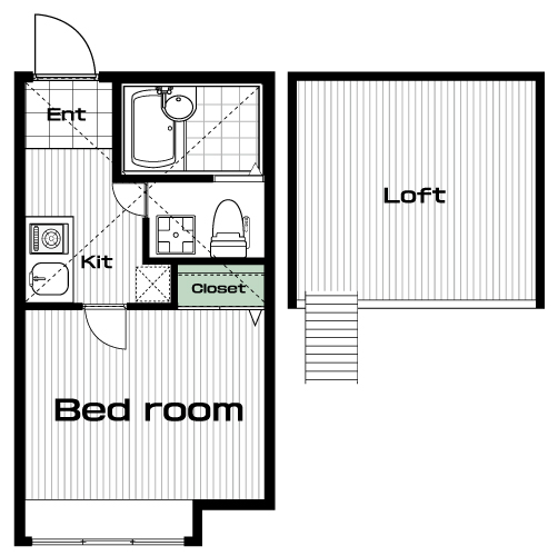 生田駅の賃貸 57,000円 間取り図