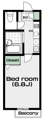 成城学園前駅の賃貸 55,000円 間取り図