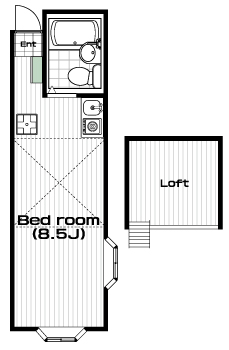 喜多見駅の賃貸 42,000円 間取り図