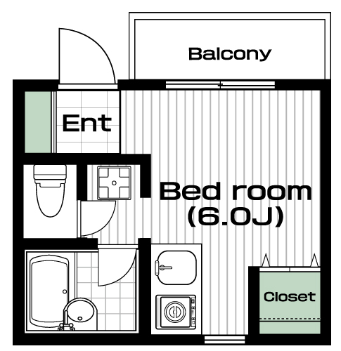 早稲田駅の賃貸 64,000円 間取り図