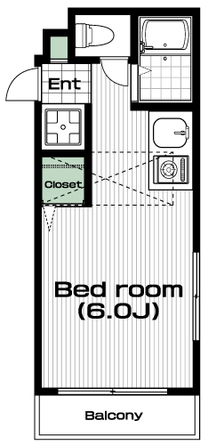 三鷹駅の賃貸 62,000円 間取り図