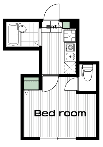 国立駅の賃貸 59,000円 間取り図