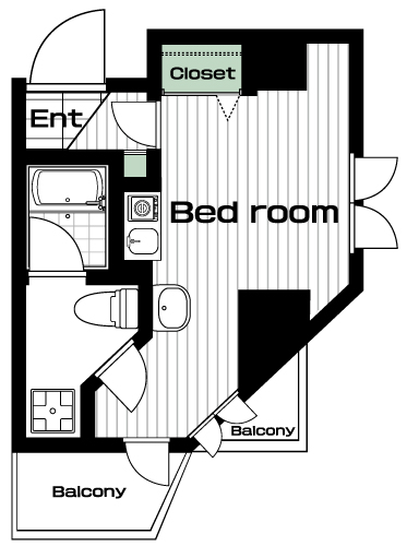 高田馬場駅の賃貸 88,000円 間取り図