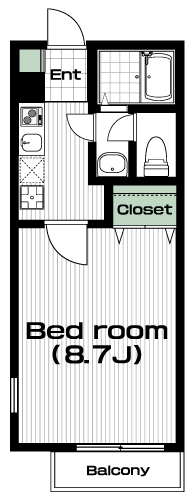 大塚・帝京大学駅の賃貸 55,000円 間取り図