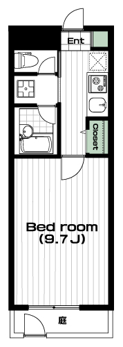 上町駅の賃貸 87,000円 間取り図