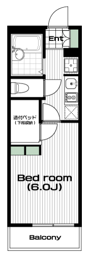 八王子駅の賃貸 62,000円 間取り図