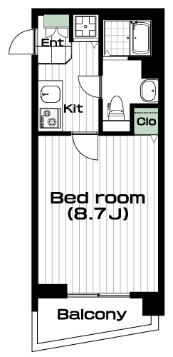 大岡山駅の賃貸 88,000円 間取り図