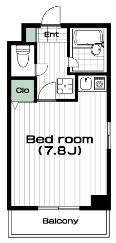 二子玉川駅の賃貸 65,000円 間取り図
