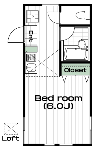 駒沢大学駅の賃貸 68,000円 間取り図