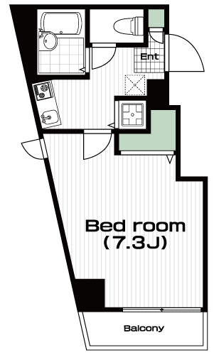 早稲田駅の賃貸 85,000円 間取り図