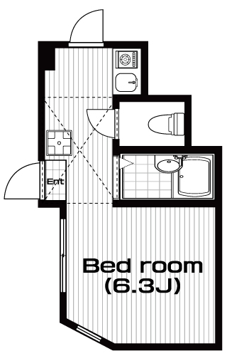 国立駅の賃貸 50,000円 間取り図