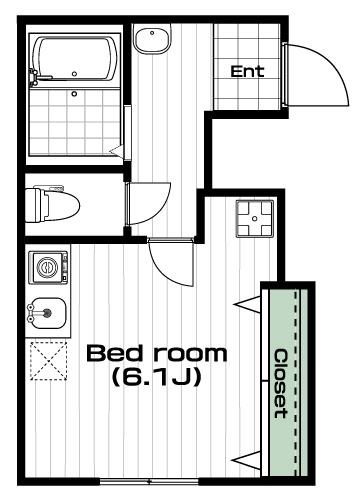 経堂駅の賃貸 70,000円 間取り図
