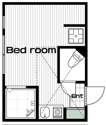 中野駅の賃貸 65,000円 間取り図