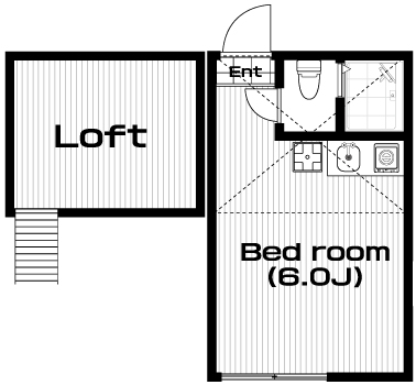 日吉駅の賃貸 52,000円 間取り図