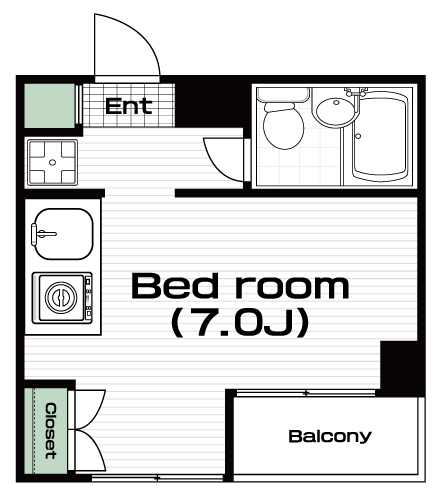 中野駅の賃貸 69,000円 間取り図