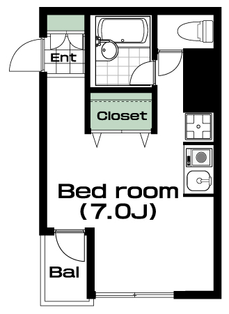 三ツ沢上町駅の賃貸 66,000円 間取り図