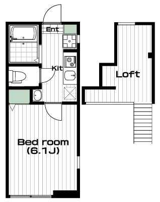 元住吉駅の賃貸 77,000円 間取り図