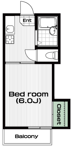 一橋学園駅の賃貸 48,000円 間取り図
