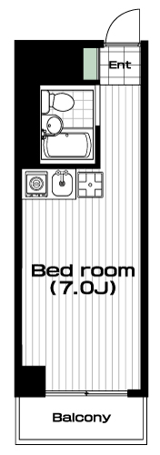 駒沢大学駅の賃貸 70,000円 間取り図