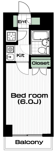 二子玉川駅の賃貸 74,000円 間取り図